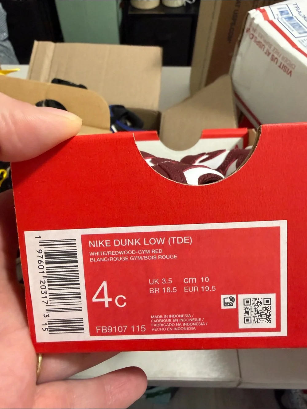 Nike Kids Maroon and White Low-Top Sneakers